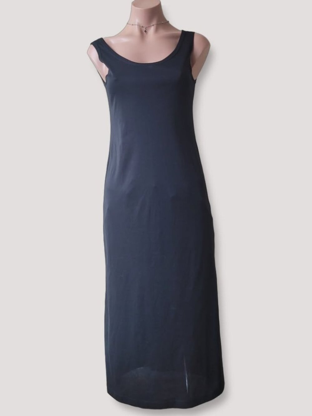 Black Summer Maxi Tank Top Dress Sleeveless Minimalist